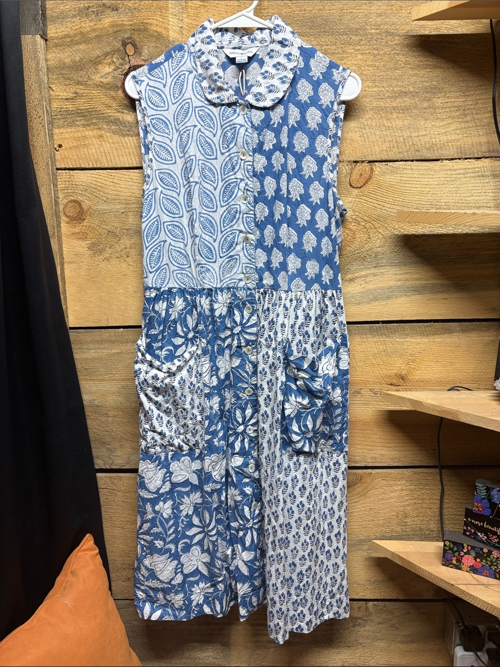 April Cornell Cloud Sky Patchwork Dress